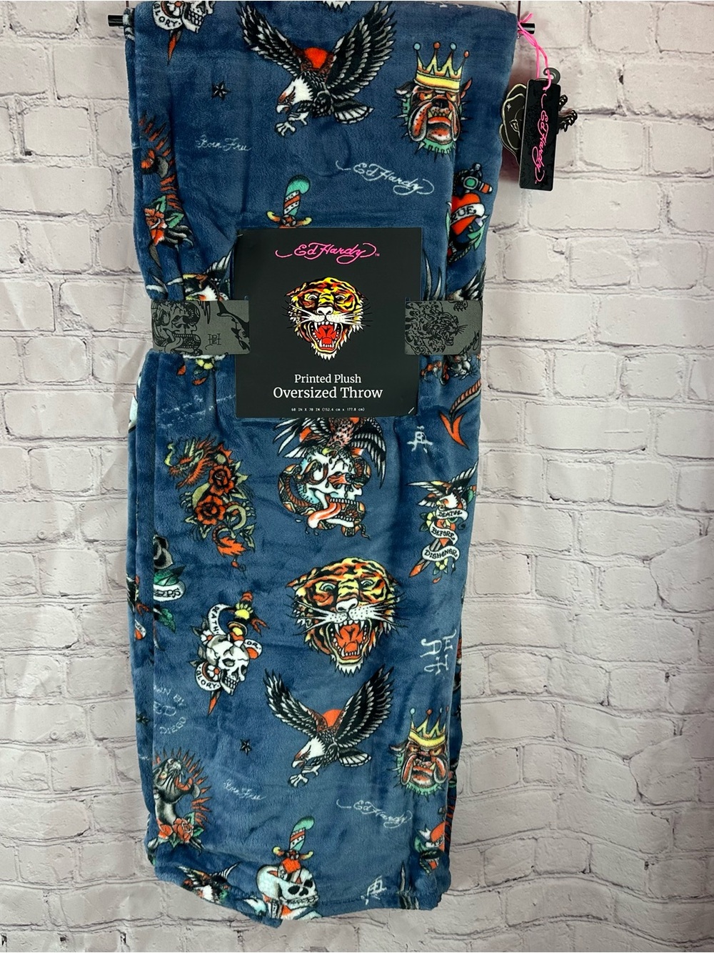 Ed hardy plush oversized throw whimsigoth punk